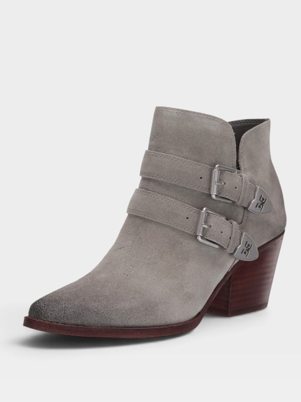Sam Edelman western booties Windsor sea foam suede oiled front look Sz 10‎ W